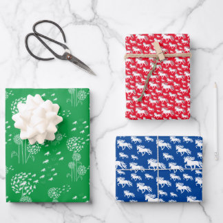 verschiedene Tölter 3 Farben Geschenkpapier Set