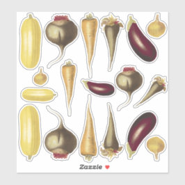 Verschiedene Vintage Gemüsearten Speisen Aufkleber