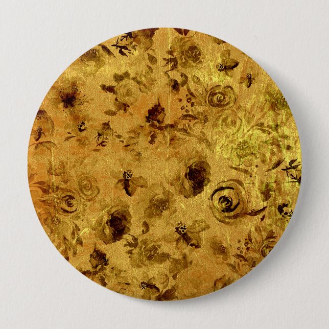 Verschiedene Wasserfarben-Rosen Button (Vorderseite)