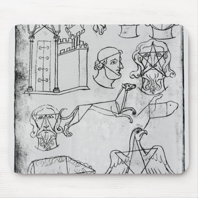 Verschiedene Zeichnungen Frau Fr 19093 fol.18v Mousepad (Vorne)