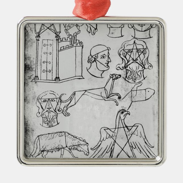 Verschiedene Zeichnungen Frau Fr 19093 fol.18v Silbernes Ornament (Vorne)