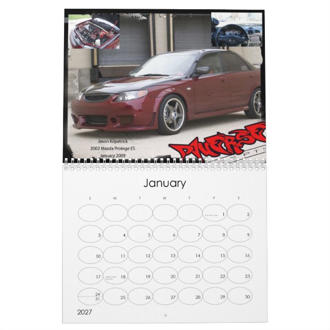 Verschiedener Kalender des (Jan 2027)