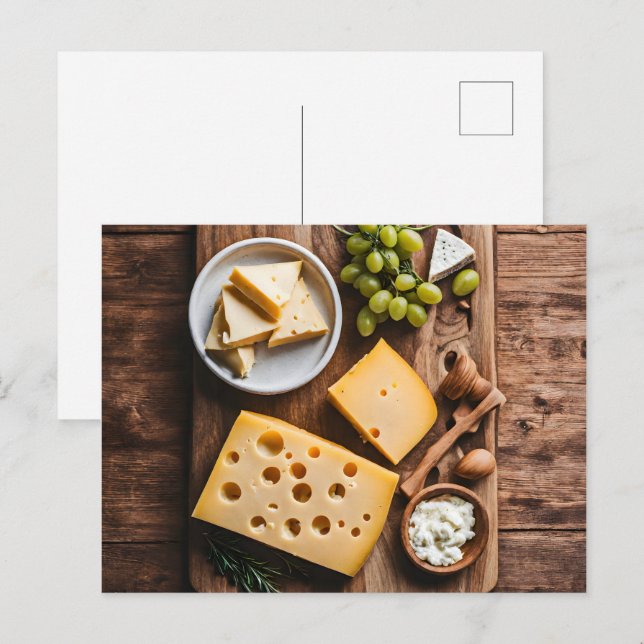 Verschiedener Käse Feiertagspostkarte (Vorne/Hinten)