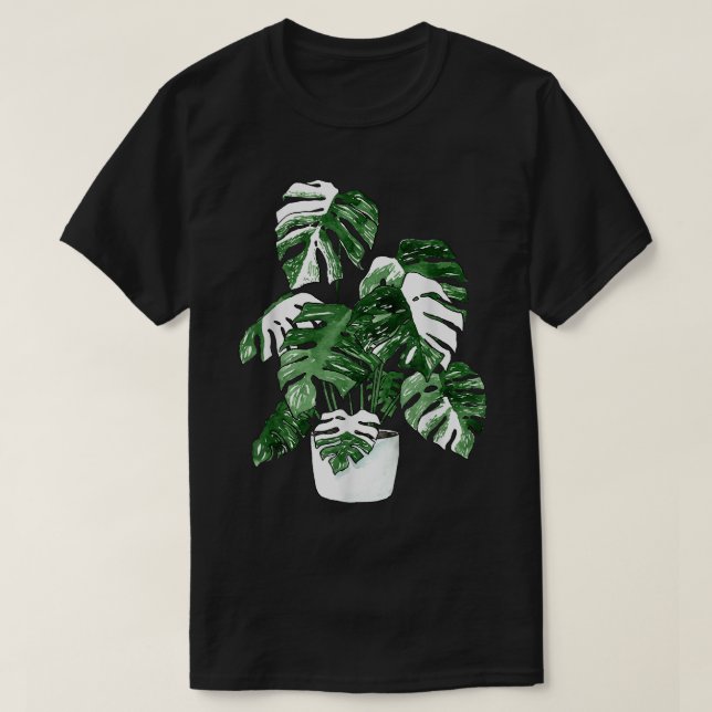 Verschiedener Monstera Deliciosa Variegata House P T-Shirt (Design vorne)