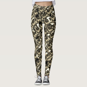 Verschiedenes braunes, anderes gestreiftes Querfor Leggings