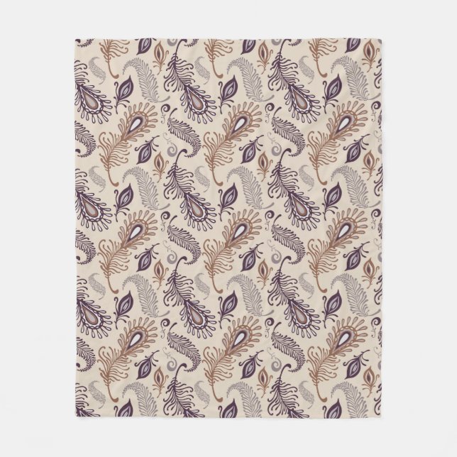 Verschiedenes Feder-Muster Fleecedecke (Vorderseite)