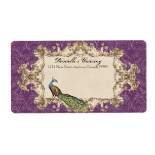 Verschiffen-Aufkleber, lila Vintager Pfau u.