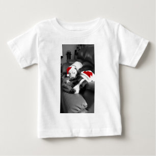 verschlafene Weihnachten Pitbull-Welpen süßer Sant Baby T-shirt