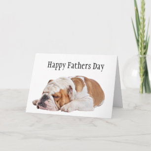 Verschlafener English Bulldog Vater-Tag   Karte