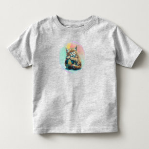 Verschlafenes Kätzchen mit Fußball – Süßer Sportfa Kleinkind T-shirt