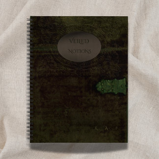Verschleierte Notizen: Dunkle Akademie Moos-Samt-J Notizbuch