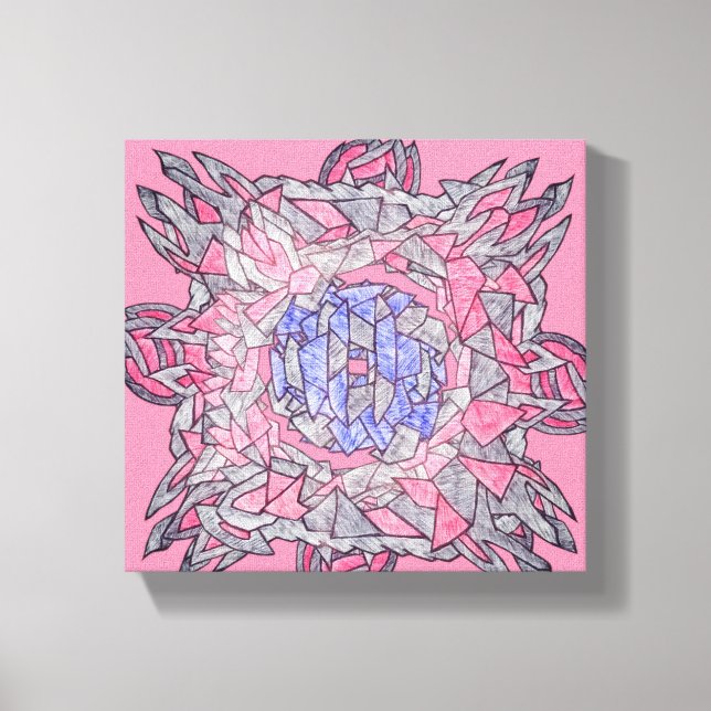 Verschlungene abstrakte Echos Leinwandkunst Leinwanddruck (Vorderseite)