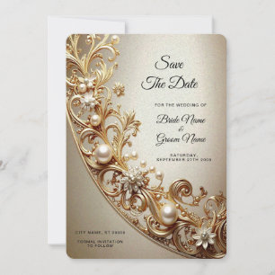 Verschlungene Gold-Verzierung - Save The Date