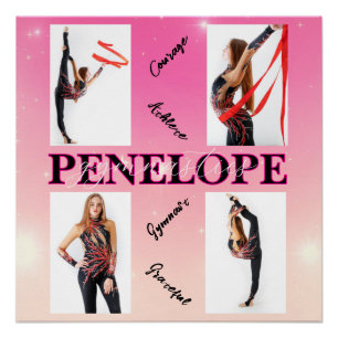 Verschlungene Gymnastik Rosa 4 Foto Ermutigung Poster