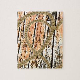 Verschlungene Herzen Liebesseil Herz Holz hölzern Puzzle