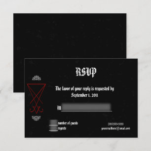 Verschlungene luziferische okkulte Gothic-Hochzeit Einladung