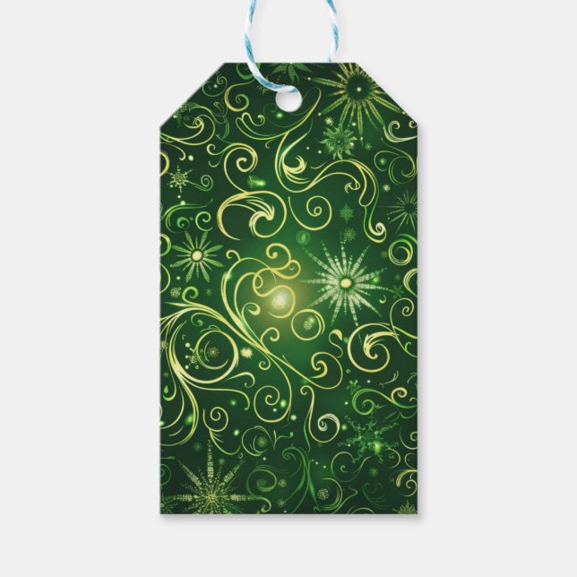 VERSCHLUNGENE SCHATTEN VON WEIHNACHTSGRÜN GESCHENKANHÄNGER (Vorderseite)