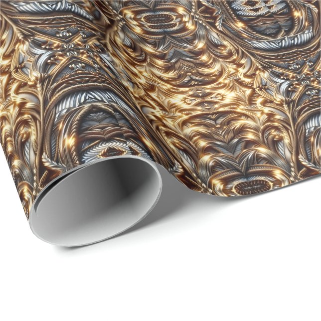 Verschlungenes Gold  Geschenkpapier (Rolleneckpunkt)