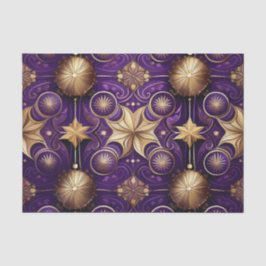 VERSCHLÜSSELTE LILA & GOLD WEIHNACHTSVERZIERUNGEN SEIDENPAPIER