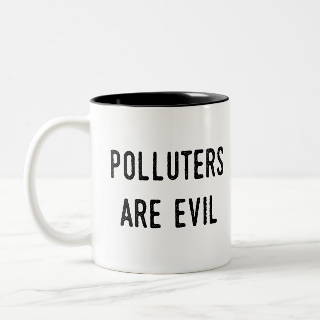 Verschmutzer sind schlecht: zweifarbige tasse (Links)