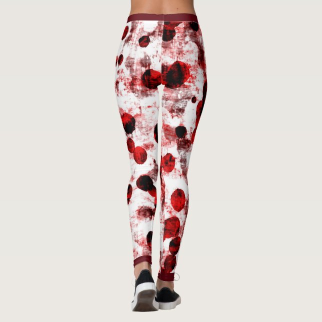 Verschmutzte rote Punkte Leggings (Rückseite)