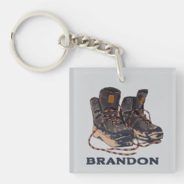 Verschmutzte Wanderstiefel Personalisiertes Outdoo Schlüsselanhänger