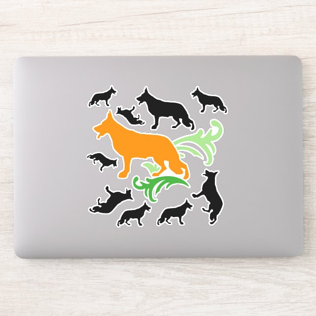 Verschmutzter deutscher Schäferhund Aufkleber (Computer)