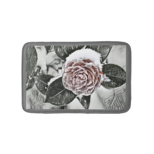 Verschneite Frozen Rose Zeichnung Badematte
