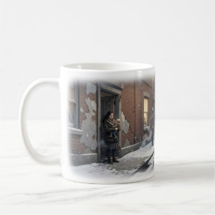 Verschneite Straße der stillen Hoffnung Wintertass Kaffeetasse