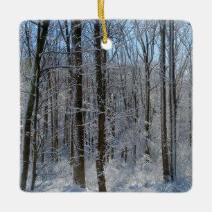 Verschneiter Pappelwald I Keramikornament
