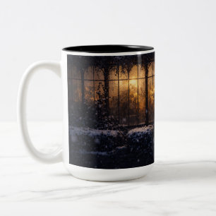 Verschneites Schwarzes Gewächshaus-Tasse   Beruhig Zweifarbige Tasse
