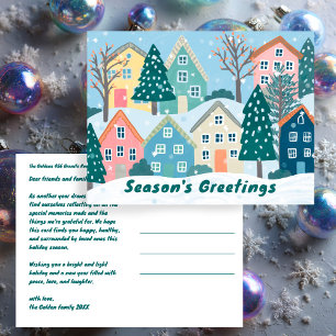 Verschneites Winterdorf Urlaub Weihnachten INDIVID Postkarte