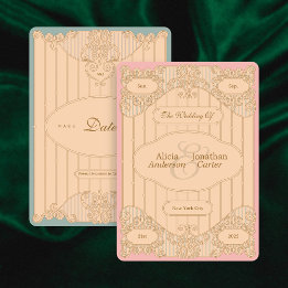 Verschnörkelte Art Nouveau Hochzeit - Termin vorme Save The Date