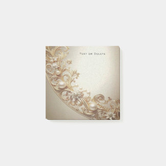 Verschnörkelte goldene Post-it-Notizen Post-it Klebezettel