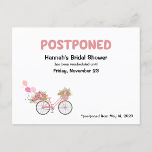 Verschobene Bridal Shower Fahrrad und Blumen Einladungspostkarte
