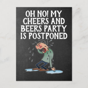Verschobene Prost-und-Bier-Party-Absage Postkarte
