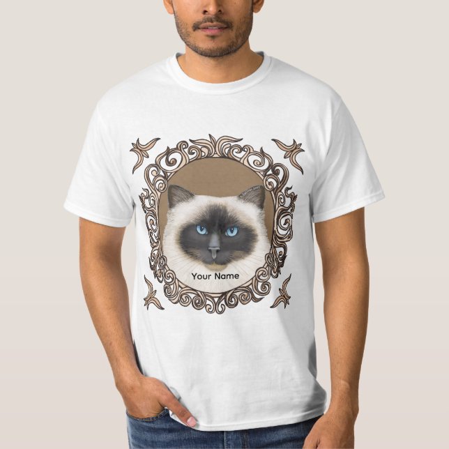 Verschönerte Birma-Katze T-Shirt (Vorderseite)