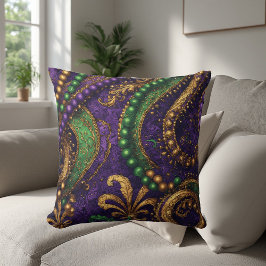 Verschönerte Masken, Goldperlen, Fleur-de-Lis  Kissen