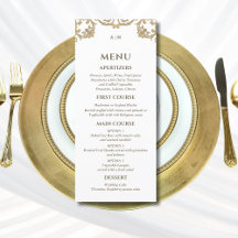 Verschönerte Monogramm-Barock-Hochzeitsmenü