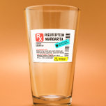 Verschreibung Margarita Funny Warning Label Glas<br><div class="desc">Dieses Design kann in dem Bereich personalisiert werden, der durch das Ändern des Fotos und/oder Textes zur Verfügung gestellt wird. Sie können auch angepasst werden, indem Sie auf Vorlage personalisieren klicken und dann auf die Schaltfläche klicken, um weitere Optionen anzupassen, um die Hintergrundfarbe zu löschen oder zu ändern, Text hinzuzufügen,...</div>