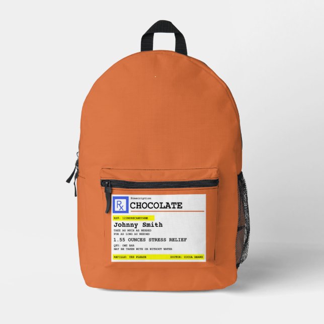 Verschreibung Schokolade Personalisierter Patiente Bedruckter Rucksack (Vorderseite)