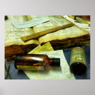 Verschreibungen, Arzneimittelflaschen Poster