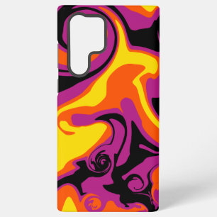 Verschütten - Orange, Schwarz, Pink und Gelb Samsung Galaxy Hülle