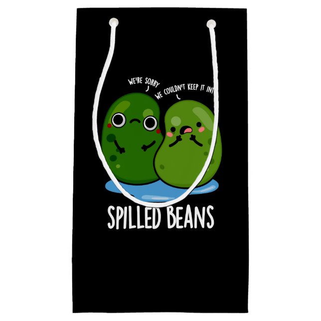 Verschüttete Bohnen Funny Veggie Bean Pun Dark BG Kleine Geschenktüte (Vorderseite)