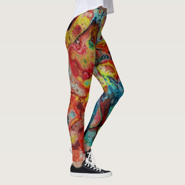 Verschüttetes farbiges Marmor Leggings (Rechts)