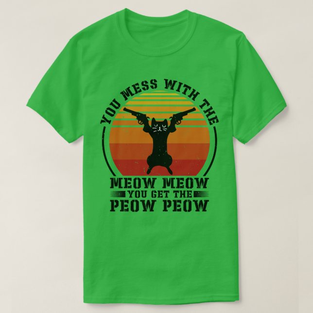 Verschweige nicht mit der Meow Meow Cat Shooting G T-Shirt (Design vorne)