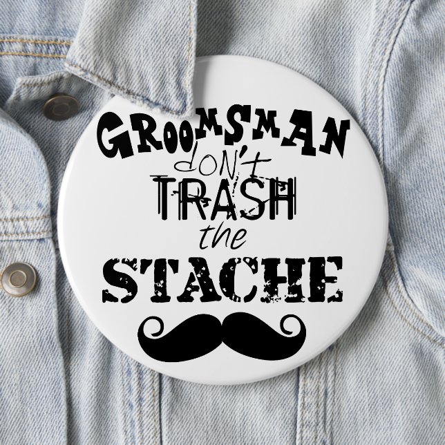 Verschwende nicht den Hipster Stache Mustache Retr Button (Beispiel)