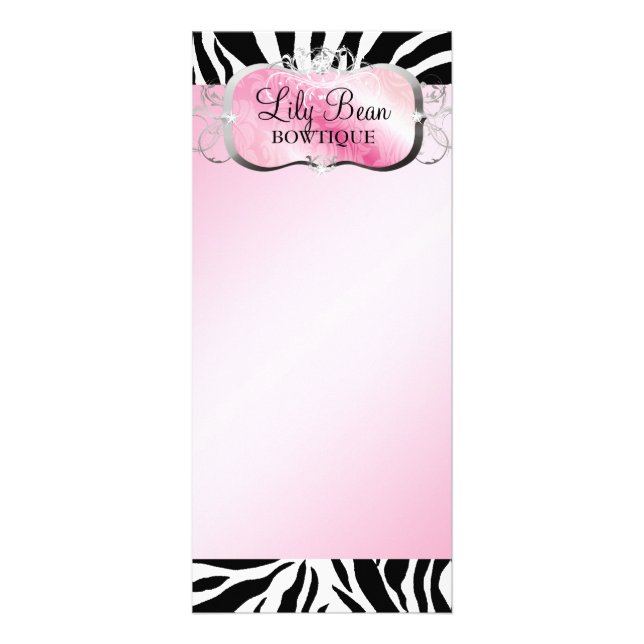 Verschwenderischer rosa Servierplatte311 Zebra Werbekarte (Vorne)