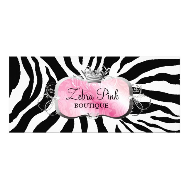 Verschwenderischer rosa Servierplatte311 Zebra Werbekarte (Vorne)
