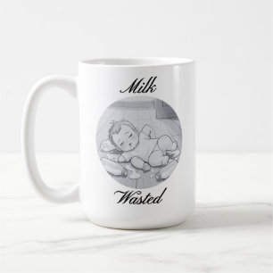 Verschwendete Milch Süßes Baby Cartoon-Illustratio Kaffeetasse